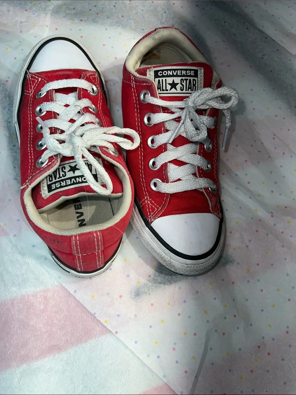 Converse Red and White Kids Sneakers